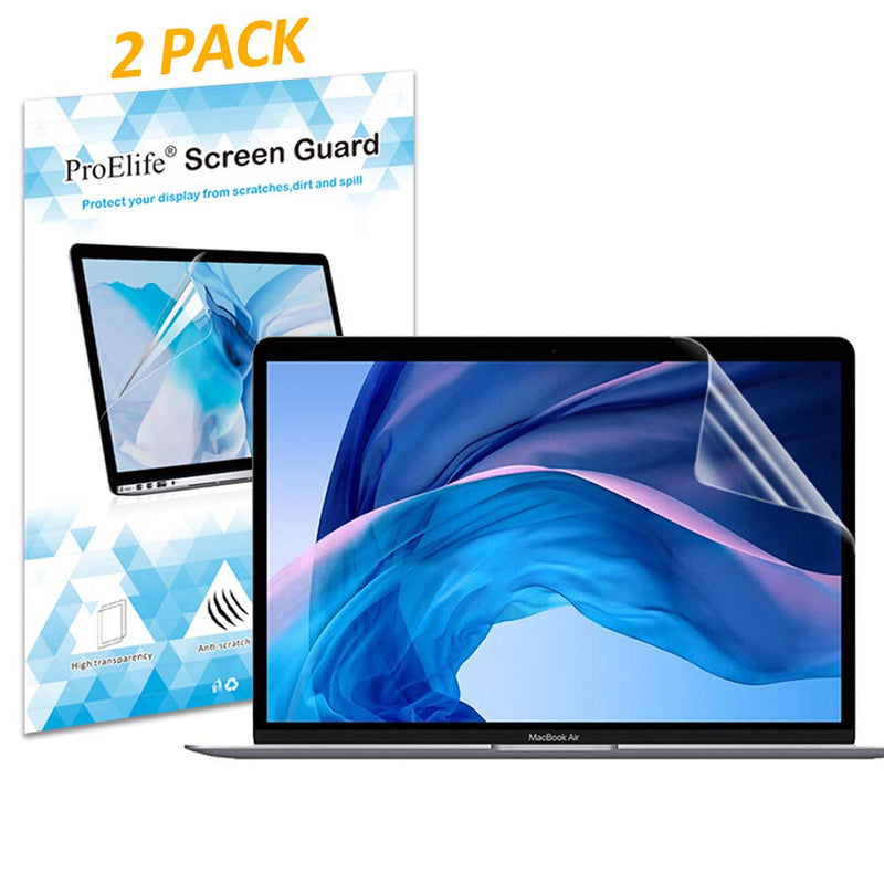 ProElife 2-Pack Crystal Clear Screen Protector for 2021-2018 MacBook Air 13 inch (A2337 M1 Chip/A2179/A1932) & 2021-2016 Macbook Pro 13'' (A2338 M1 Chip/ A2289/A2251/A2159/A1706/A1989) (Transparent) For NEW AIR & PRO 13''