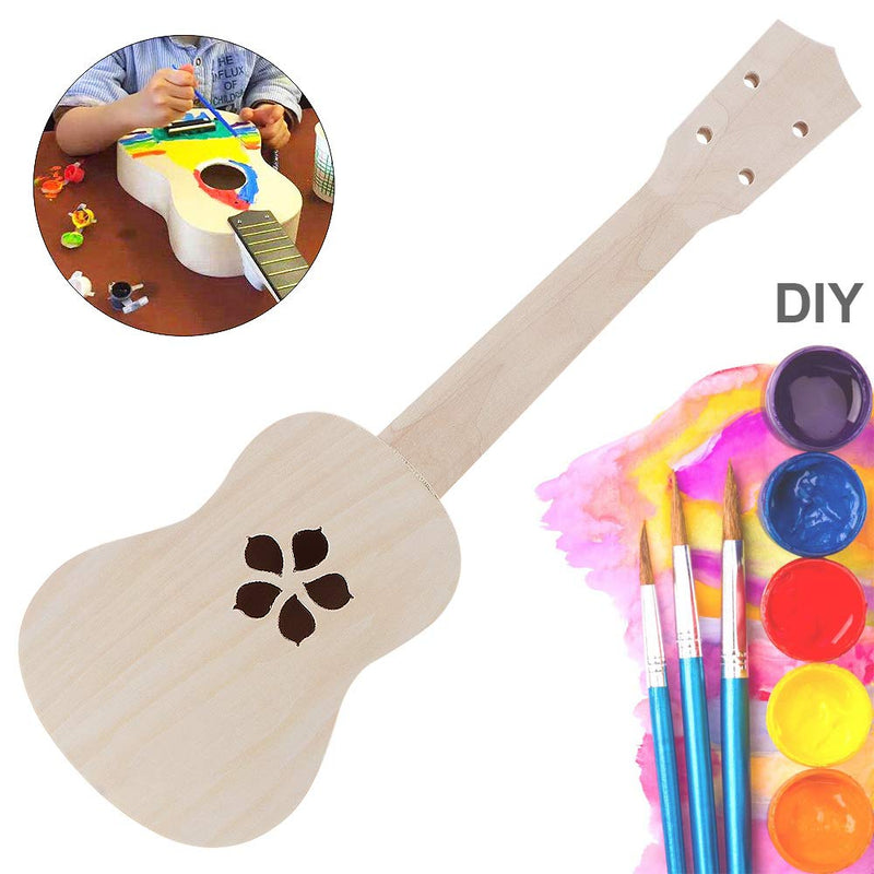 YiPaiSi 21 Inch Ukulele DIY Kit, Hawaii Ukulele Kit, Make Your Own Ukulele, Basswood 4 String Ukulele Set, Hawaii Ukulele Kit, Concert Ukulele Beginner for Kids Children Teens Adults Art Project