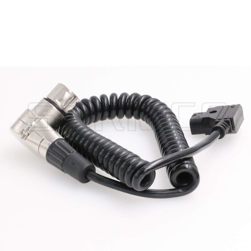SZRMCC D-tap to XLR 4 Pin Female Coiled Power Cable for DSLR Camcorder LED Flash Light for ARRI Alexa Camera Monitor (Coiled Cable) Coiled Cable
