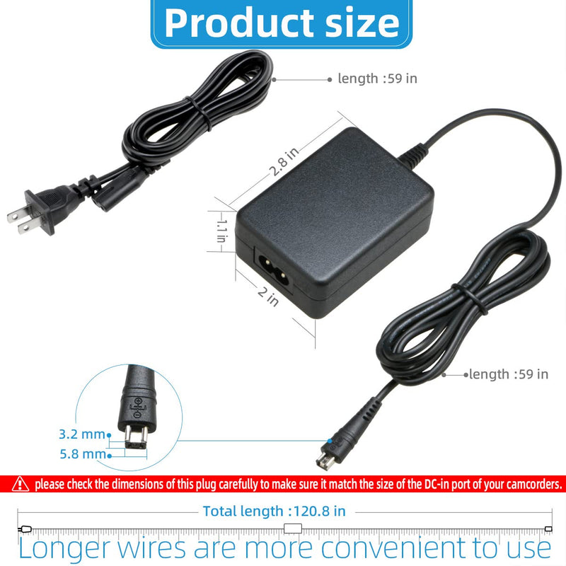 Glorich CA-110 CA110 Replacement AC Power Adapter for Canon VIXIA HF M50 M500 R60 R50 R500 R40 R400 R30 R300 R20 R200, VIXIA Mini, Mini X, LEGRIA HF R206 R46 R406 R56 R506, LEGRIA Mini, Mini X