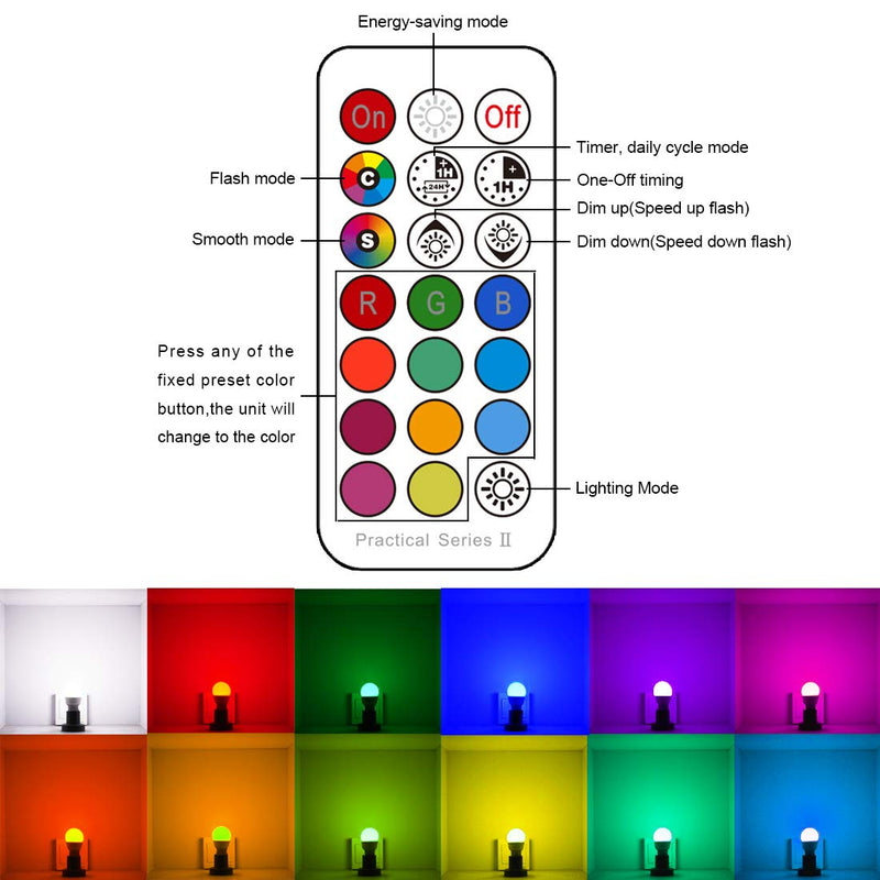 RGB LED Light Bulb, Color Changing Light Bulb, 40W Equivalent, 450LM Dimmable 5W E26 Screw Base RGBW, Mood Light Flood Light Bulb - 12 Color Choices - Timing Infrared Remote Control Included (4 Pack) Cold White 4 Pack