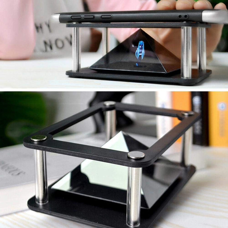 [AUSTRALIA] - 3D Hologram Pyramid Projector, 3.5-6 Inch Portable Phone Smart Hologram Projector, 3D Holographic Display Stands Pyramid Projector fit for Smartphone, Cylinder 
