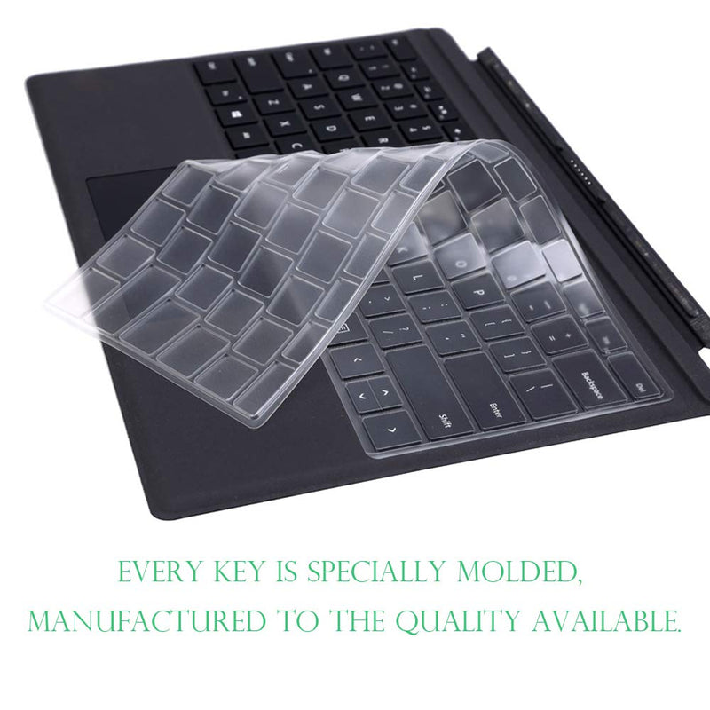 ProElife Premium Keyboard Cover Skin for Surface Pro 7 2019 / Surface Pro 6 2018 2019 / Surface Pro 5 2017 / Surface Pro 4 / Surface Pro X 2019 (Clear), Ultra Thin Keyboard Protective Accessories For Microsoft Surface Pro 4 Transparent