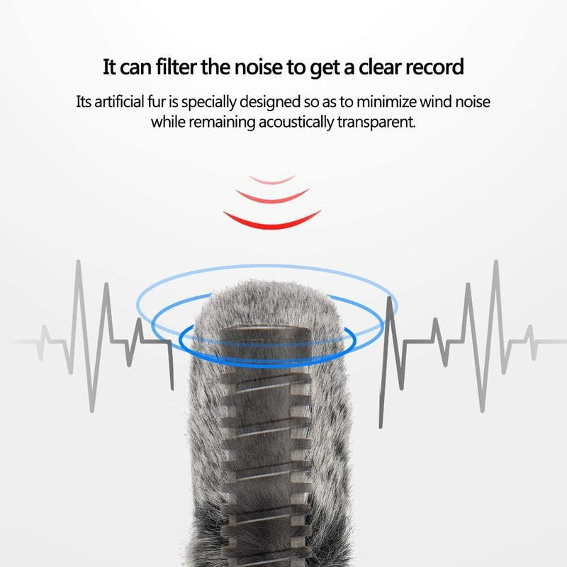 Entatial Outdoor Wind Cover Microphone Windscreen Microphone Wind Shield Furry Outdoor Microphone Windscreen Muff Wind Cover Fit for Rode Videomic Microphone Reduce Wind Noise