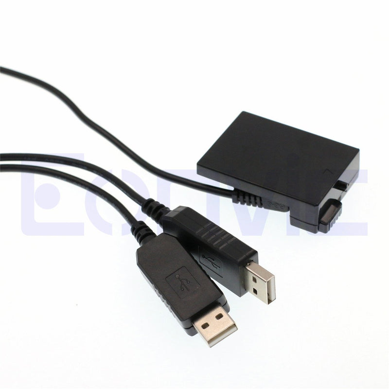 Eonvic DR-E8 DC Coupler LP-E8 Replace Dummy Batter Dual USB Power Cable for Canon 700D Rebel EOS T2i 550D