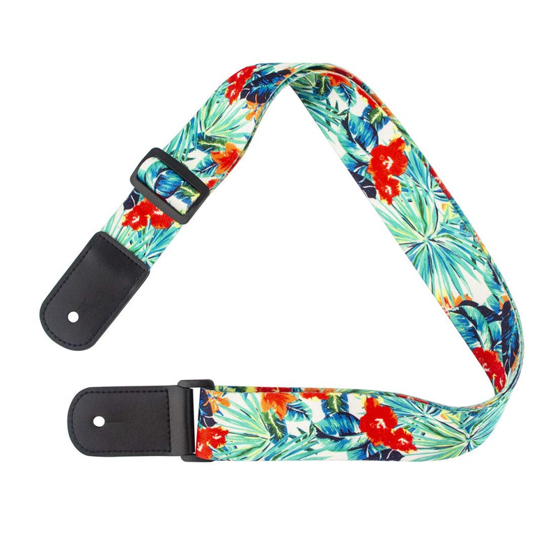 Ukulele Strap Jacquard Weave Mini Guitar Strap Adjustable for Uke Soprano Concert Tenor Baritone Flower