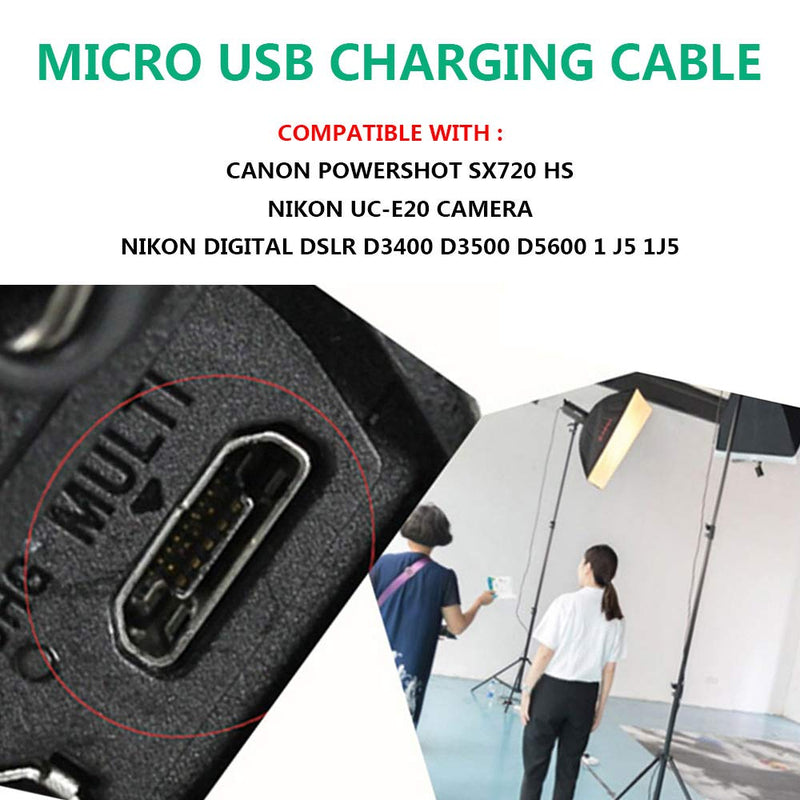 [AUSTRALIA] - 3FT Replacement USB Nikon Photo Transfer Cable Cord for Nikon D3400 D3500 D5600 D7500 Camera USB Cable Cord Nikon Camera Cord 1J5 Camera Accessories UC-E20 Charging Cable for Canon PowerShot SX720 HS 