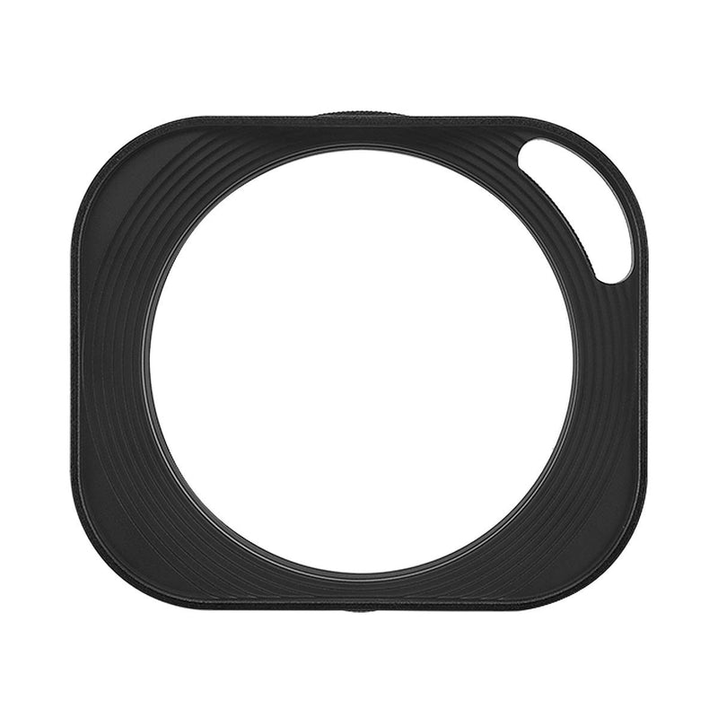 Haoge LH-B55P 55mm Square Metal Screw-in Lens Hood Hollow Out Designed with Cap for Leica Rangefinder Camera with 55mm E55 Filter Thread Lens Black