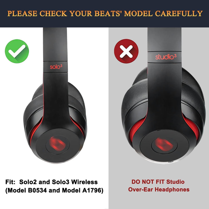 [AUSTRALIA] - SoloWIT Earpads Cushions Replacement for Beats Solo 2 & Solo 3 Wireless On-Ear Headphones, Ear Pads with Soft Protein Leather, Added Thickness - (Yellow) Yellow 