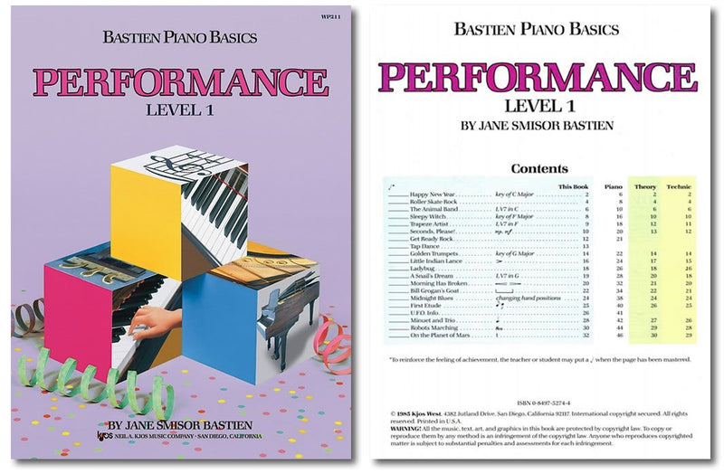 Bastien Piano Basics Level 1 Learning Set By Bastien - Lesson, Theory, Performance, Technique & Artistry Books & Juliet Music Piano Keys 88/61/54/49 Full Set Removable Sticker