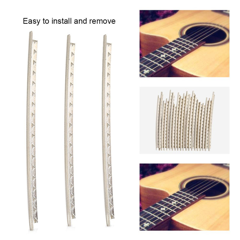 Zerone Fret Wires, 20pcs Guitar White Copper Fret Wire Fretwire Set Accessory for Folk Guitars