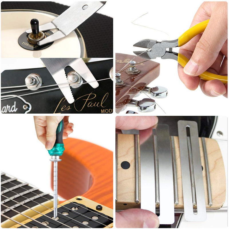 Olycism 26Pcs Guitar Repair Tool Set Repairing Maintenance Tool Kit Guitar Setup Kit Repair Tools for Ukulele Bass Mandolin Banjo Guitar