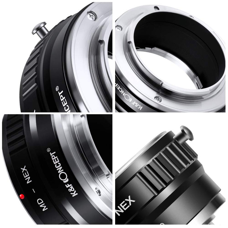 Lens Mount Adapter K&F Concept Copper Adapter Compitable with Minolta MD MC Lens to Sony NEX E-Mount Camera