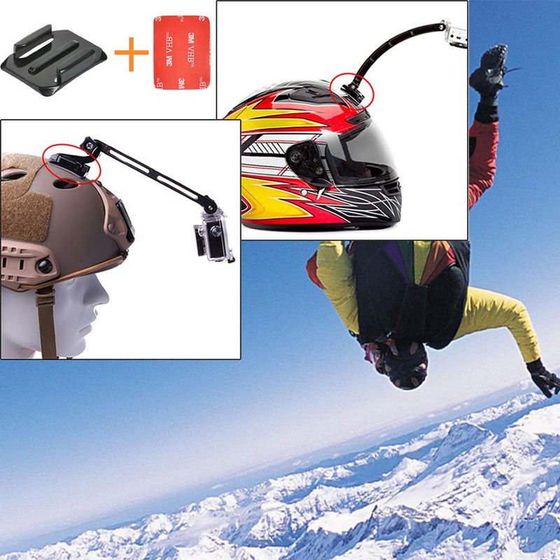 18 Pcs Adhesive Mounts for GoPro Cameras, 9 Pcs Curved Mounts & 9 Pcs Flat Mounts with 3M Sticky Pads, Tape Mount to Your Helmet, Bike, Board, Car