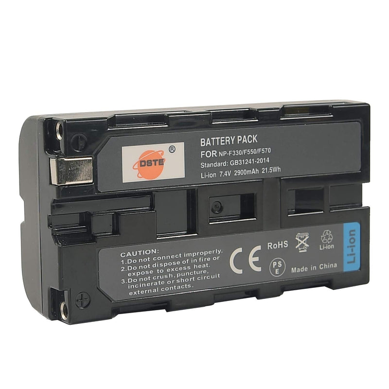 [AUSTRALIA] - DSTE Replacement for 2X NP-F550 Battery + DC01 Travel Charger Kit Compatible Sony CCD-RV100 SC5 SC9 TR1 Camera CN-160 CN-216 CN-304 YN 300 VL600 LED Video Light as NP-F330 NP-F530 NP-F570 