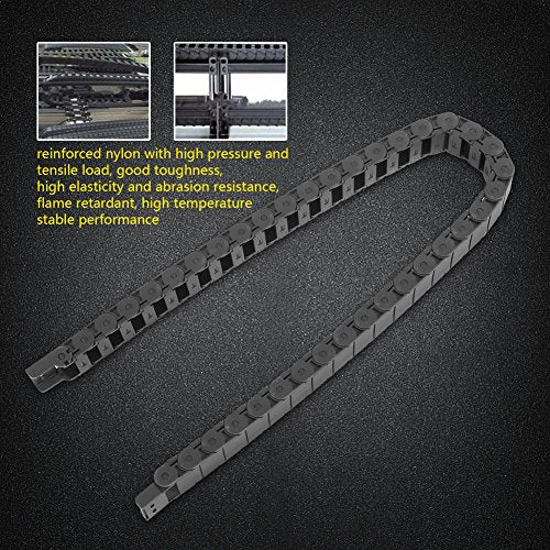 Cable Drag Chain, 15mm x 30mm Black Reinforced Nylon CNC Machine Tool Cable Wire Carrier 1M