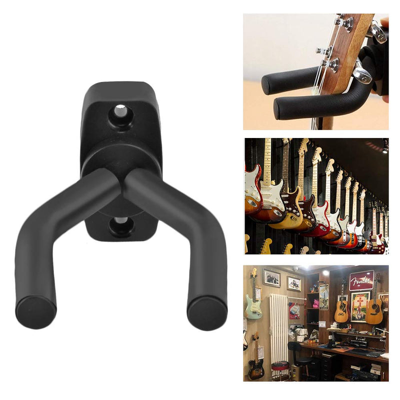 Haneye Guitar Hangers Wall Mount,6 Packs Acoustic Electric Guitar Hanger for Wall Hook Stands Holder,Bass,Mandolin,Ukulele Accessories Black