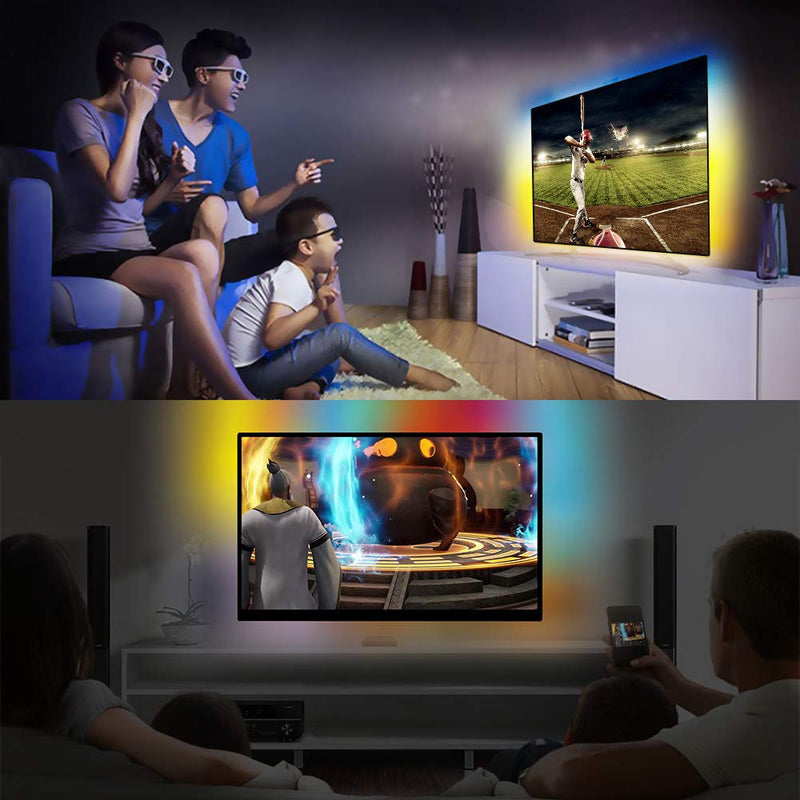 [AUSTRALIA] - TV LED Backlight, 6.56 Ft LED Strip Lights with Remote, Color Changing RGB LED Lights for 40-60 Inch TV Accent Lighting 6.56FT 