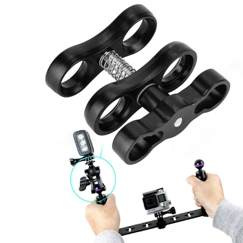Keenso 1 Ball Clamp, Aluminum Alloy Diving Light Clamp 360°Rotation Ball Butterfly Clip Camera Butterfly Clip Diving for Camera