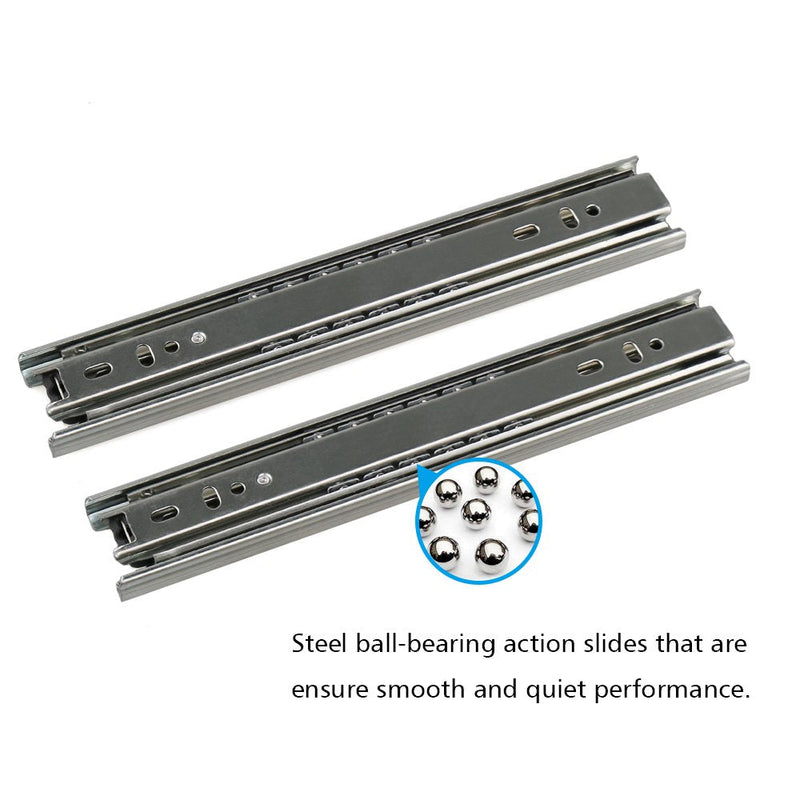 URBEST 2 Pairs 9" Full Extension Ball Bearing Telescopic Drawer Slides Slide Rails (9 inch)