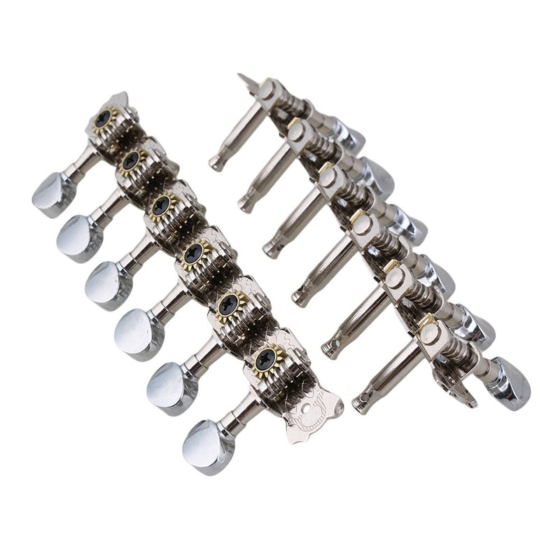 BQLZR Chrome String Acoustic Guitar Machine Heads Pack of 12 6L6R