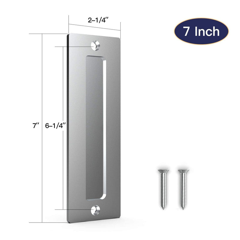 [AUSTRALIA] - Orgerphy Stainless 7” Barn Door Handle Finger Pull Set (1 Pack)| Heavy Duty Modern Simple Invisible Handle for Gates Garages Sheds Barn Door, Pocket Door | with Flat Bottom Easy to Install 1 