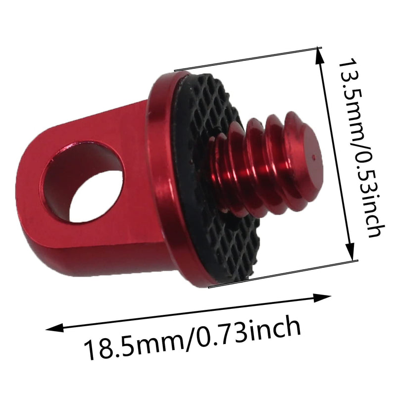1/4inch Camera Screw ZCZQC 2PCS 1/4-20 Quick Install Metal Screws Connecting Adapters for Camera Neck Wrist Strap Sling Red