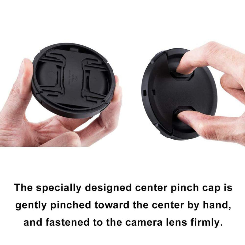 RENYD 55mm Nikon Snap on Center Pinch Front Lens Cap Rear Lens Cap Body Cap Replacement for Nikon DSLR D3500 D3400 D3300 D3200 D7100 D7000 D800 D850 D1000 D5500 D5300 Anti-dust Lens Protector(2 Set)