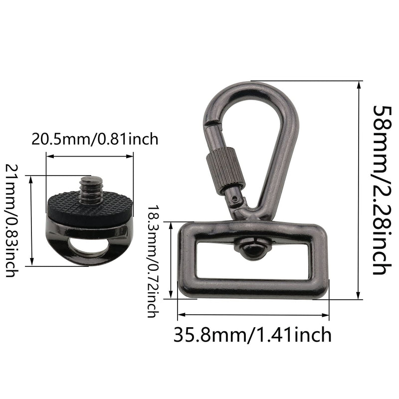 CZQC Quick Release Tripod Button and Hook Quick Install Metal Screw and SLR Camera Shoulder Strap Hook Set for Camera Shoulder Strap Single DSLR SLR, Black