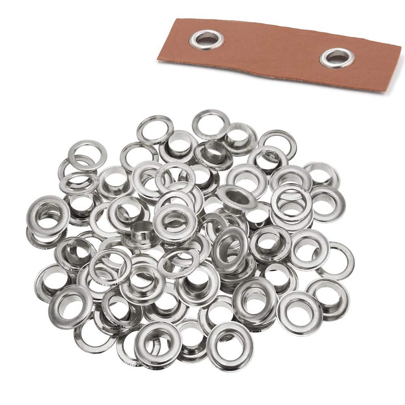 Mesee 400 Sets Eyelets and Grommets, 5mm Inside Diameter Grommet Kit for Leather Fabric Canvas Belt Craft DIY Projects, 4 Colors Silver, Bronze, Black and Gold