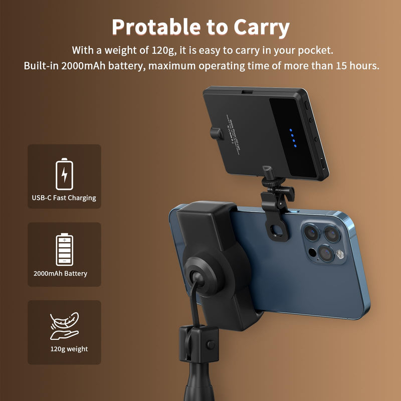 Youlisn Selfie Light for Phone, 60 LED Phone Light with Rechargeable Clip and Adjusted 3 Light Modes, 2000mAh Video Light for Phone iPad, Laptop, Makeup, TikTok, Selfie, Vlog, Video Conference Black