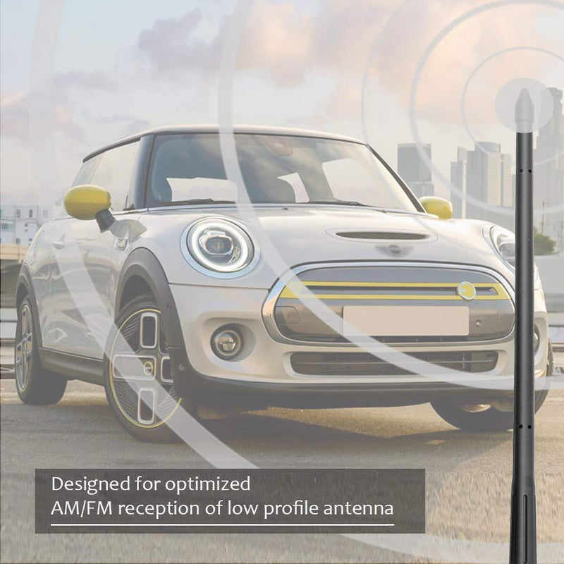 VOFONO 11 Inch Antenna Fits for Mini Cooper 1999-2020, Car Wash Proof Flexible Rubber Copper Core Antenna, Designed for Optimized FM/AM Signal Reception