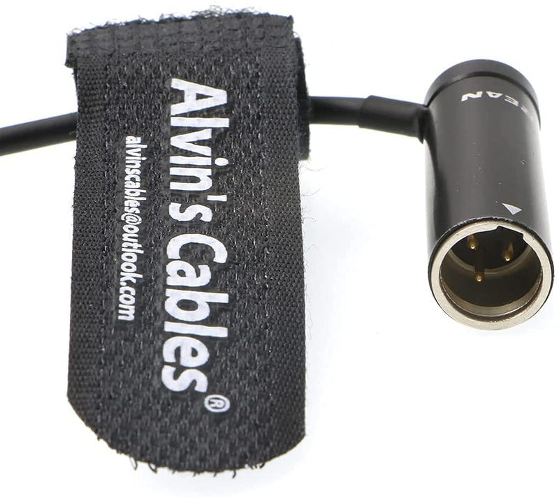Low-Profile Mini-XLR 3-Pin Male to 3.5mm-TRS-Locking Audio-Cable for Canon-EOS-C70 to Sennheiser-EK-100 G4/G3 Cord TA3M-Mini to Right-Angle 3.5mm Screw-TRS Balanced Cable Alvin's Cables Black
