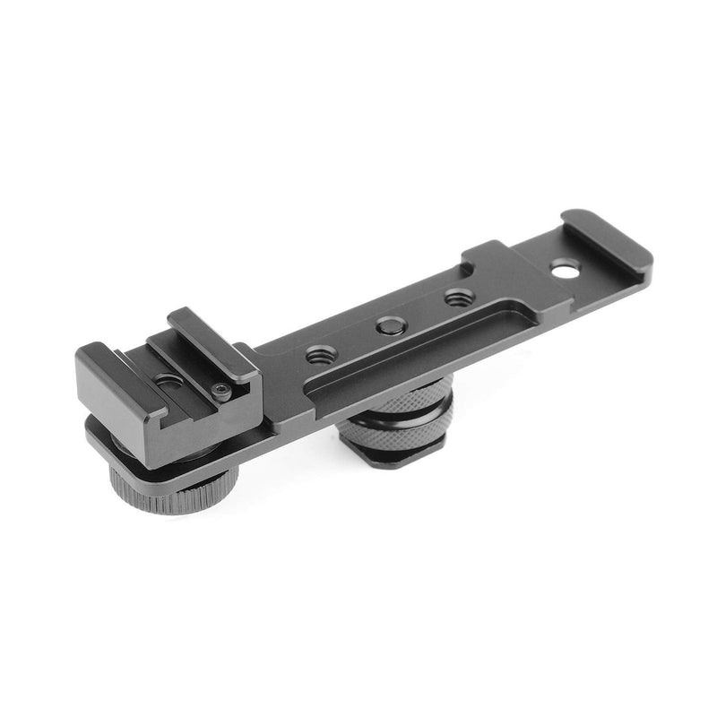 ChromLives Hot Shoe Extension Bar Mount, Cold Shoe Extension Flash Bracket, Dual Straight Mount Flash Bracket Compatible with Nikon Canon Sony Olympus DSLR Camera Camcorder DV Camera flash bracket