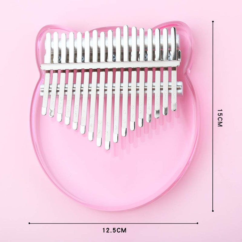 17-Key Kalimba Thumb Piano Portable Crystal ABS Mbira Keyboard Finger Piano Musical Instrument Performance (Pink) Pink