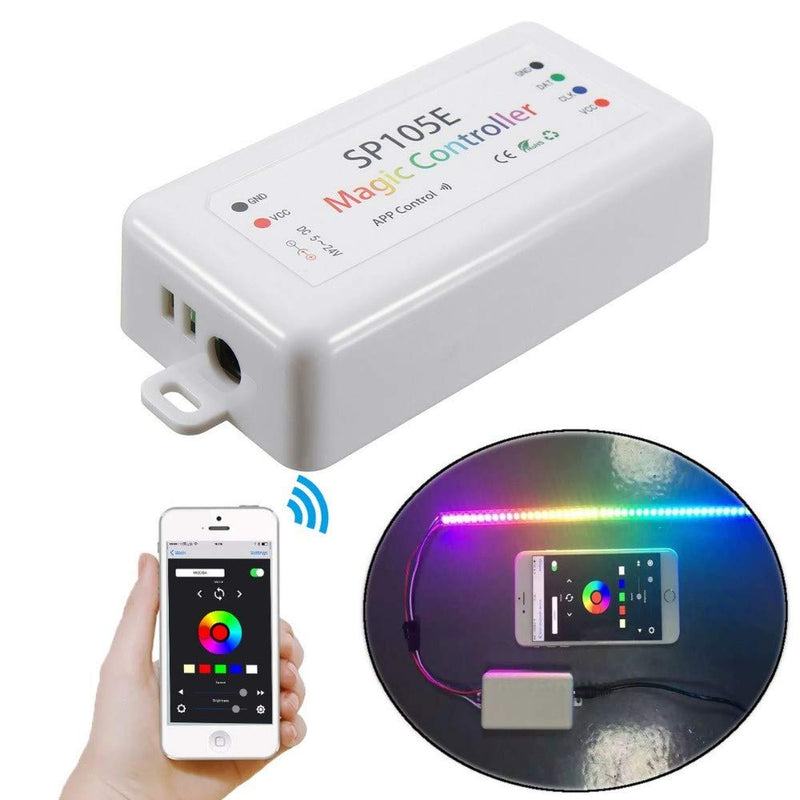 [AUSTRALIA] - RGBZONE Wireless Bluetooth Magic Dream Color LED Light Controller DC5V-24V SP105E iOS/Android APP for WS2811 WS2812B WS2801 SK6812 Individually Addressable Programmable LED Pixel Module Panel Lamp 