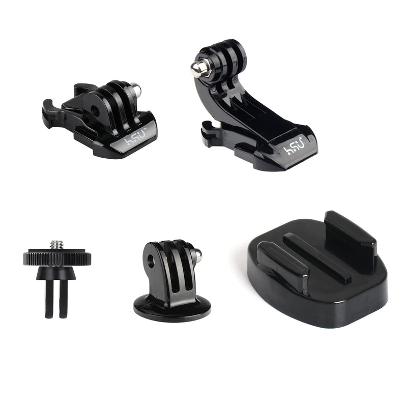 [AUSTRALIA] - HSU Basic Adapter Grab Bag for GoPro, Including Quick Release Buckle Mount, J-Hook Buckle Mount, 3-Way Pivot Arms, Tripod Mount, 1/4 inch 20 Mount, Curved Extension arm and Thumbscrews（13Pcs） 
