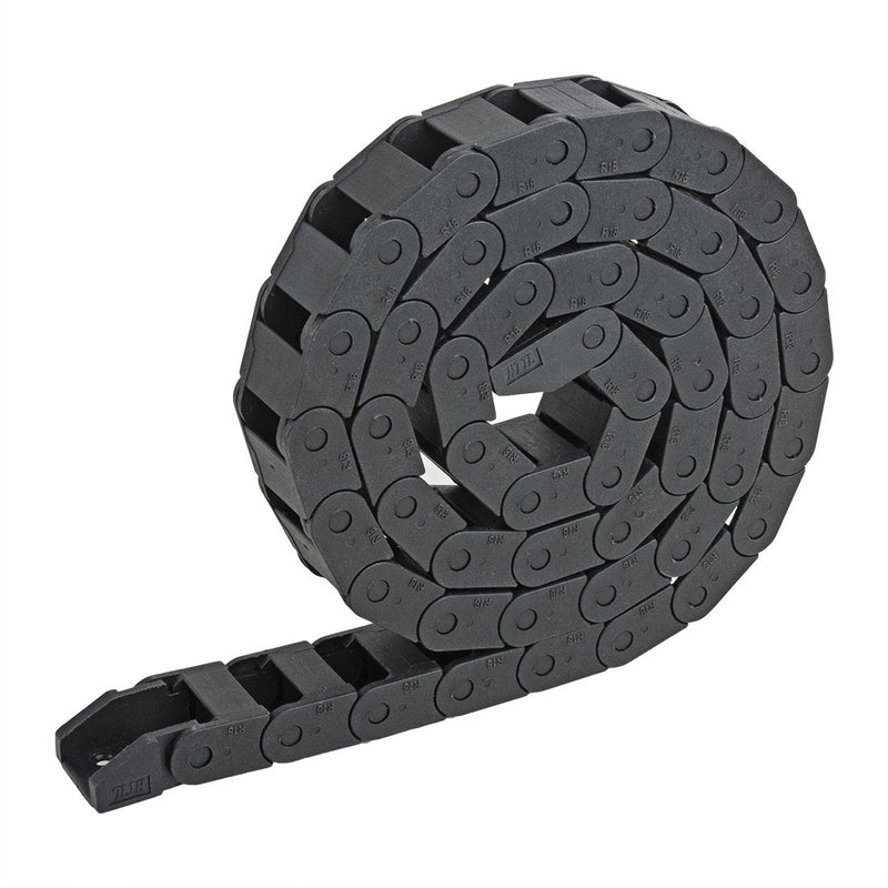 uxcell R18 10mm x 15mm（Inner H*Inner W）Black Plastic Cable Wire Carrier Drag Chain 1M Length for CNC