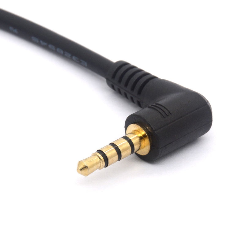 4 Pole 3.5mm TRRS Audio Stereo Cable, 90 Degrees Right Angled 3.5 mm Male To Female Adapter Cord