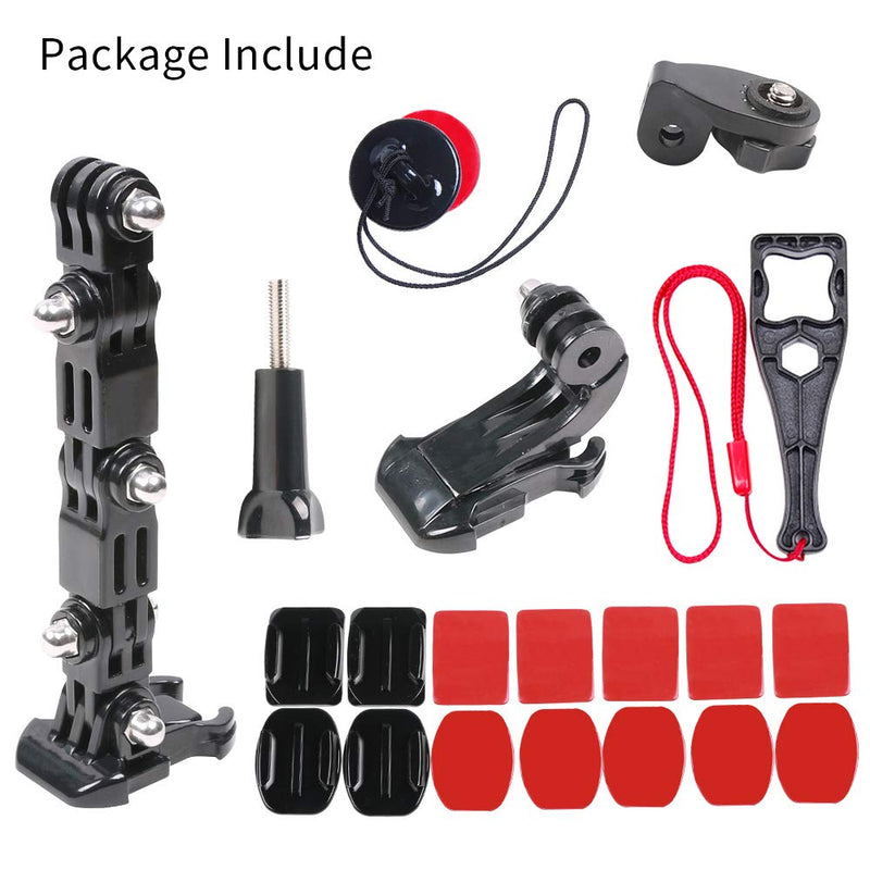 Motorcycle Helmet Chin Mount Kit Compatible with GoPro Hero 10 Black,Hero 9/8/7 (2018)/6/5 Black,4 Session,3+ Action Camera and More Plastic