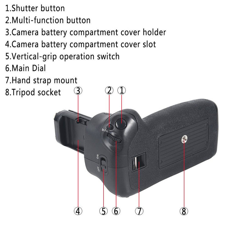 DSTE Replacement for Pro IR Remote BG-E11 Vertical Battery Grip Compatible Canon EOS 5D Mark III 5D3 5DS 5DSR Digital Camera as LP-E6 LP-E6N