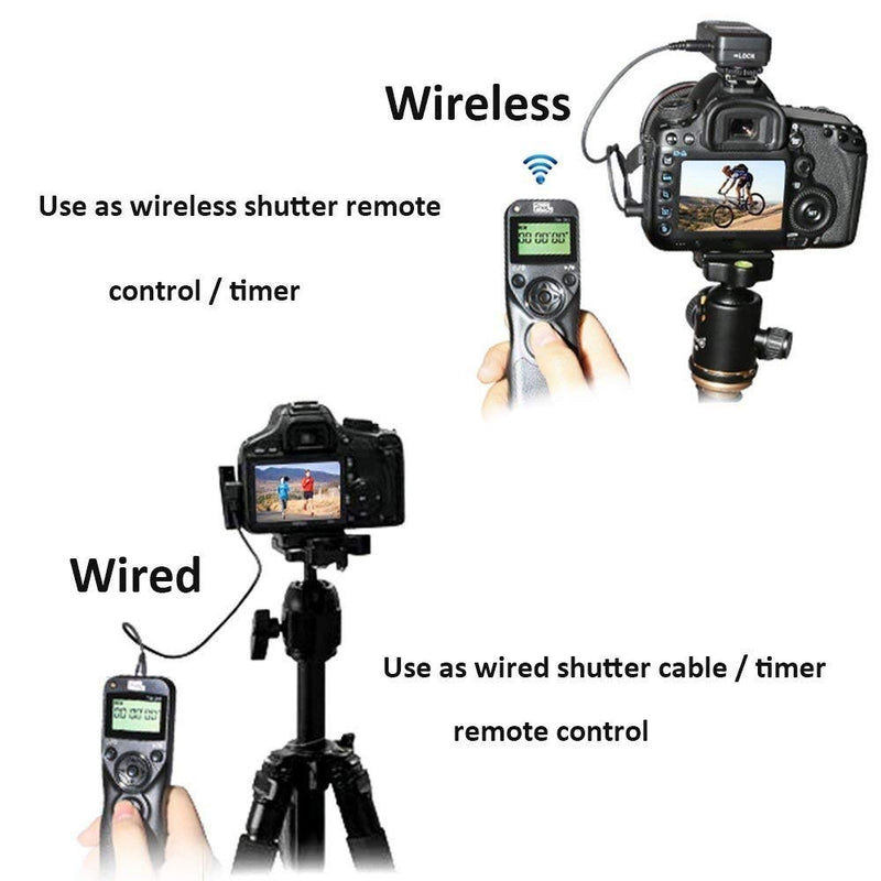 Remote Shutter Release for Nikon, Wireless Shutter Release Timer Remote Control Pixel TW-283 DC0/DC2 for Nikon Z6 Z7 D750 D610 D5200 D5300 D7500 D850 D800 D500