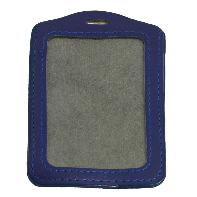 Faux Leather Badge ID Card Vertical Holders, 5 Pcs, Blue
