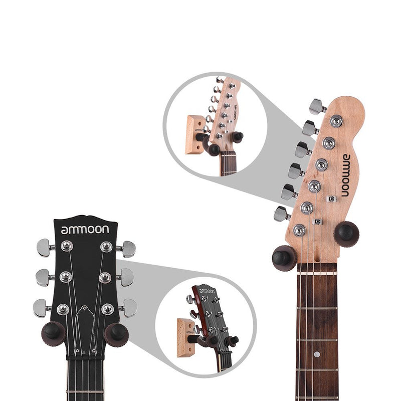 ammoon Guitar Hanger Wall Mount Holder for Electric Acoustic Guitars Bass Ukulele String Instrument (1 Pack)