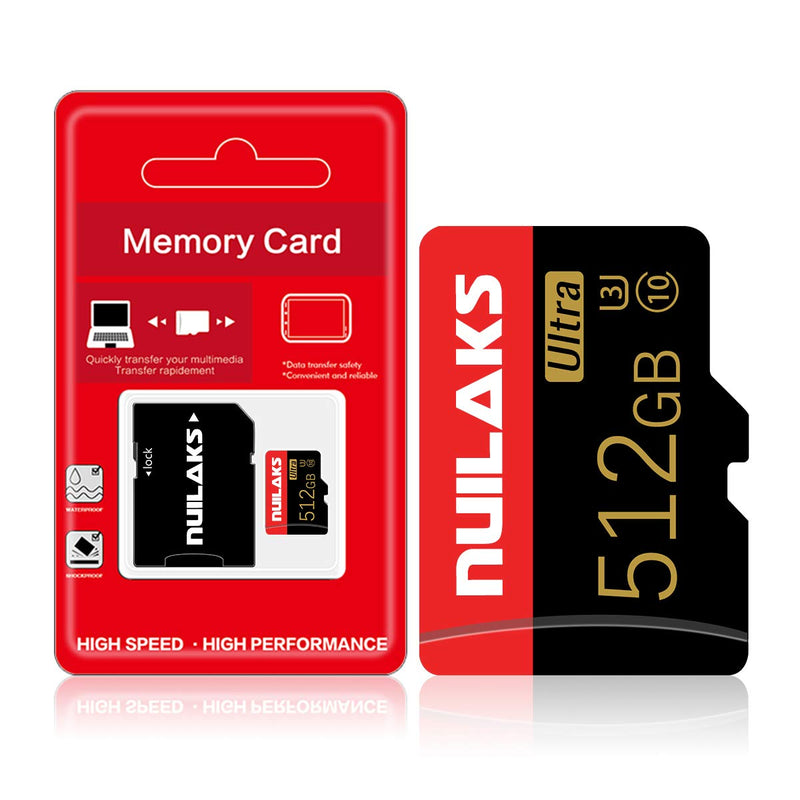 512GB Micro SD Card High Speed C10 with SD Adapter Memory Card for Smartphones and Other Compatible Devices