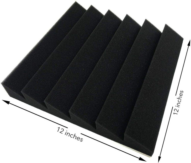 [AUSTRALIA] - Acoustic Foam Panels 2" X 12" X 12" Acoustic Foam Panels, Studio Wedge Tiles, Sound Panels wedges Soundproof Sound Insulation Absorbing (12 Pack, Black) 12 Pack 