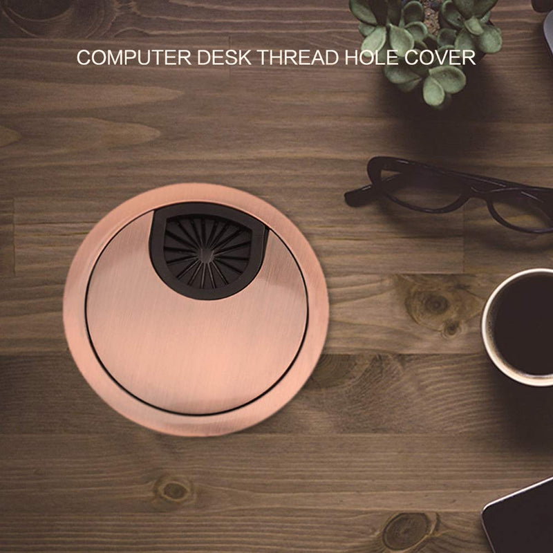 Mesee 4 Pieces Desk Grommet Kit, 50mm Metal Cable Grommet Cap Table Grommets Desk Surface Wire Cord Round Hole Cover for Home & Offive Computer Desktop