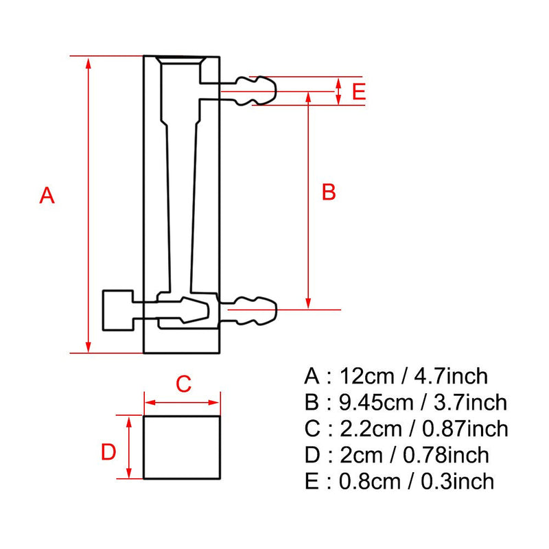 LZQ-7 Flowmeter Flow Meter with Control Valve 1-10LPM Flowmeter Support 0.6MPa Pressure for Unidirectional Gas/Oxygen/Air Flow Measure 8mm Barbs for Industry