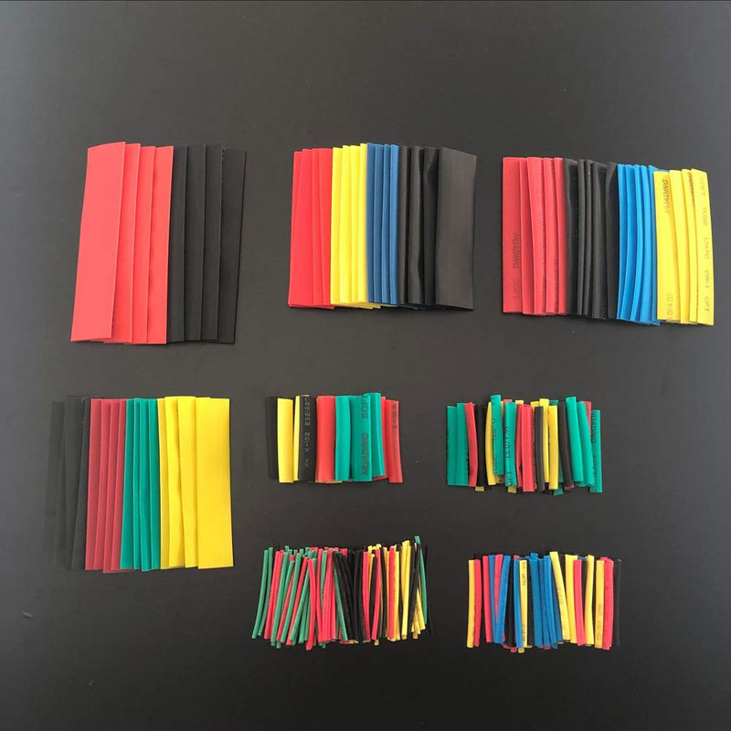 328 Pieces Heat Shrink Tubes Heat Shrink Tubing Kit Ratio 2:1 Heat Shrinkable Tube Electrical Insulation Cable Sleeve, 8 Sizes/5 Colors
