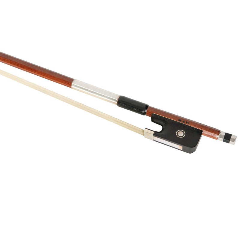 Basic Classic Brazilwood Viola Bow for 15"-17" Violas (Full Size) with Ebony Frog and Octagonal Silver Mount | Well Balanced | Light Weight | Real Mongolian Horse Hair - By MIVI Music